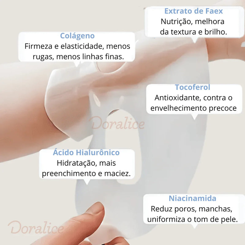 Collagen Glow - Máscara Facial  para hidratação e reparação - 🔥Kit 4 Máscaras🔥