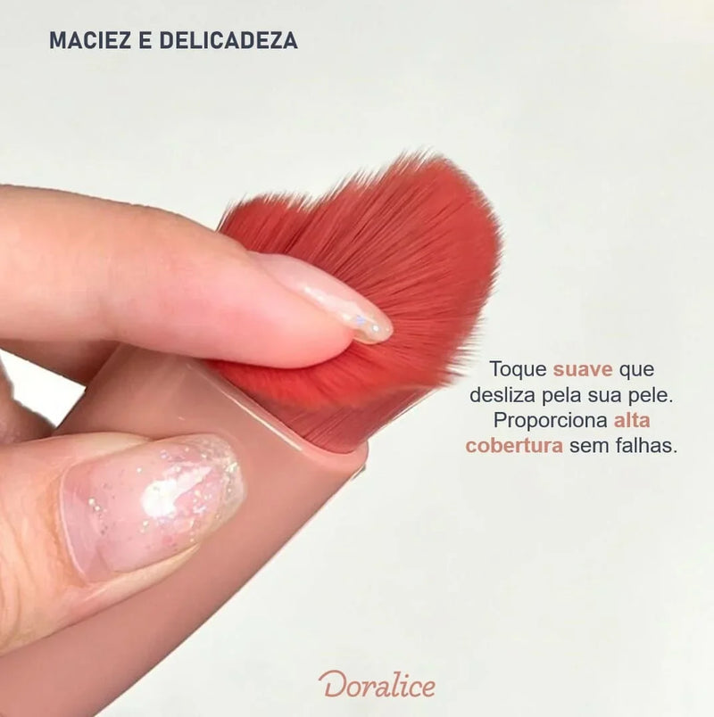 Kit Mini Pincéis Rosa Gold + Porta Pincéis Portátil com Espelho