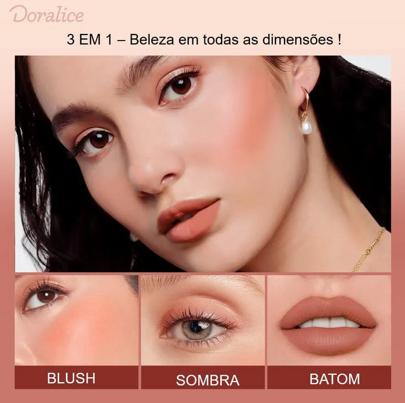 Batom O.TWO.O  3 em 1 -  Blush, sombra e batom
