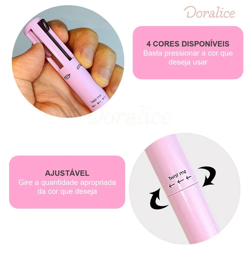 Beauty Color Pen - Caneta 4 em 1  - 🔥1 Caneta + Brinde de Refil🔥