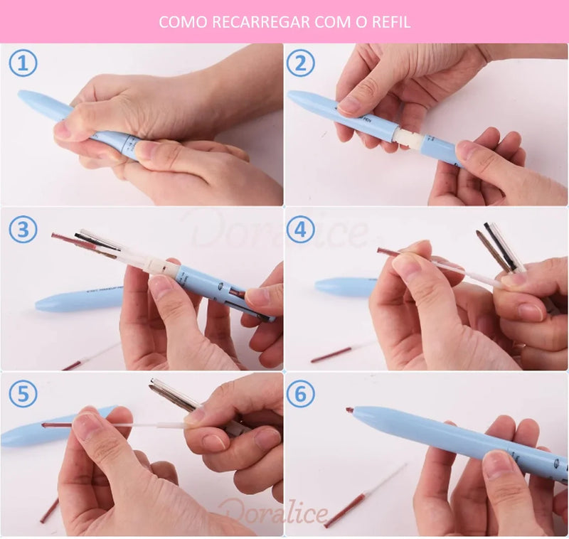 Beauty Color Pen - Caneta 4 em 1  - 🔥1 Caneta + Brinde de Refil🔥